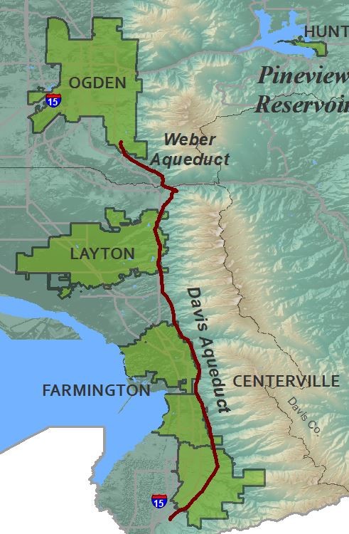 Map of Weber Basin Aqueducts